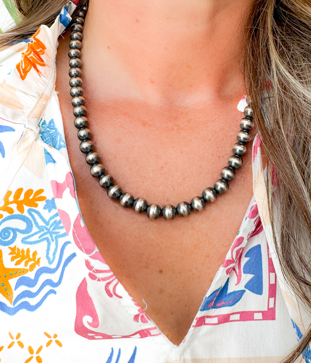 8mm 20 inch Authentic Navajo Pearls Necklace