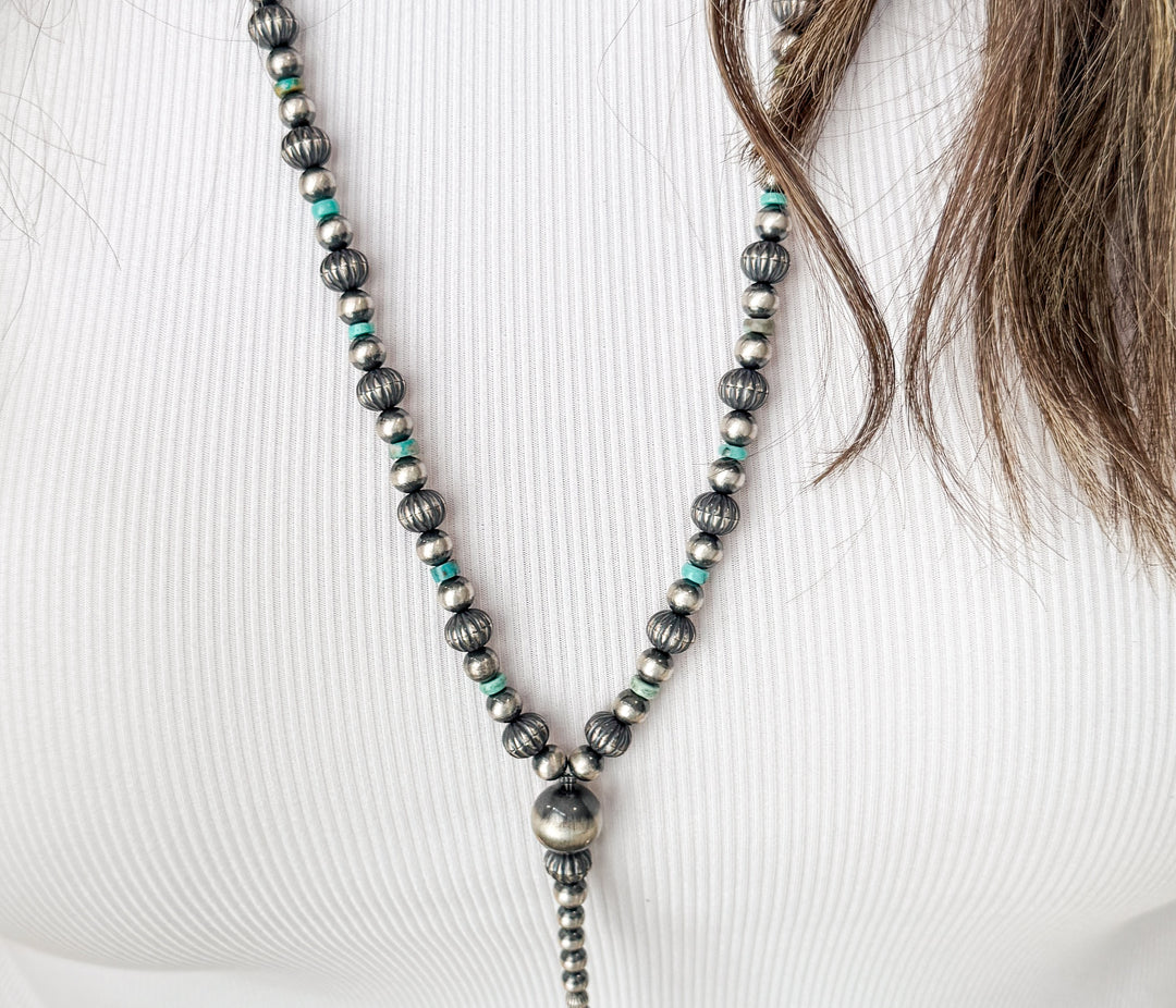 Wildflower Sky Silver and Turquoise Lariat