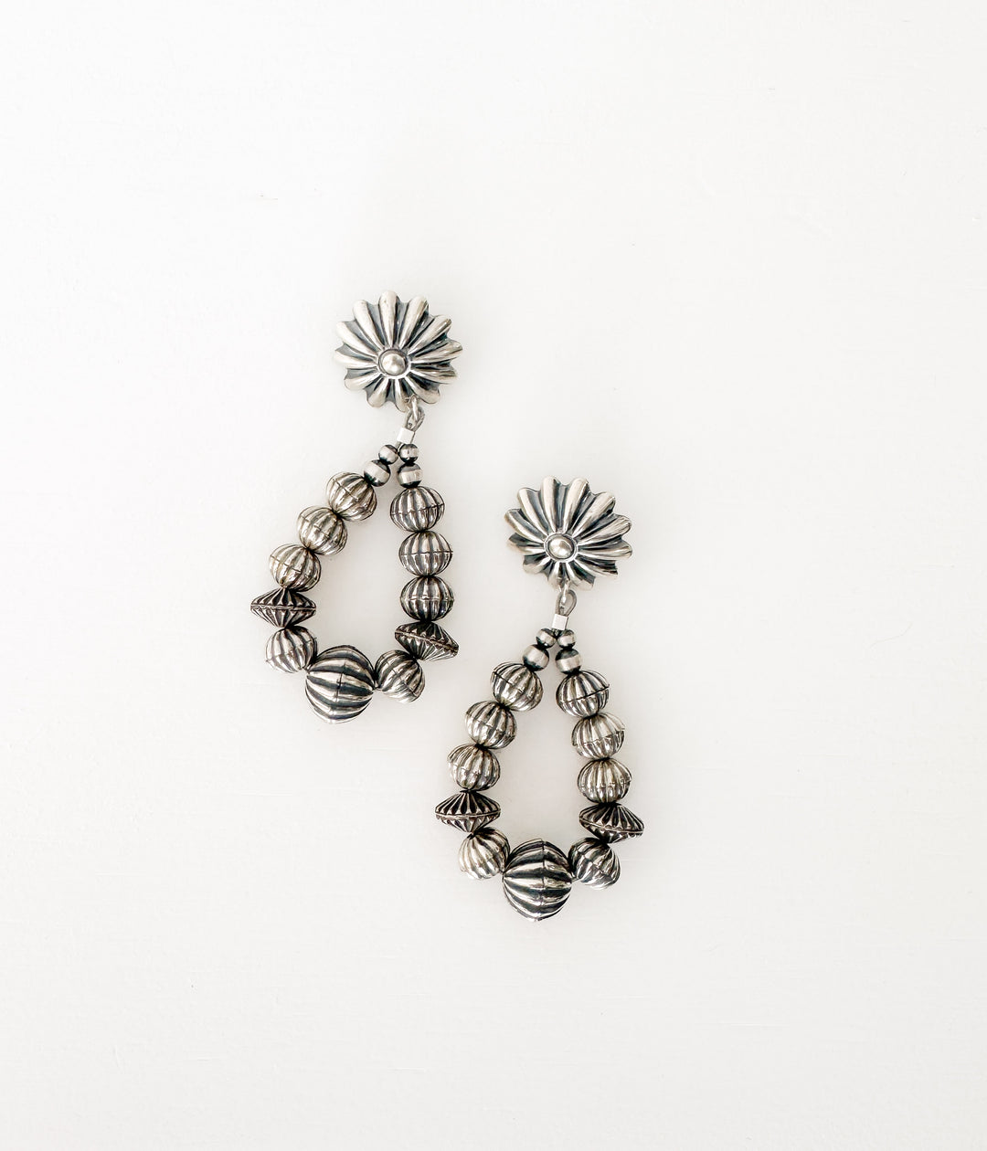 Desert Bloom Teardrop Silver Earrings