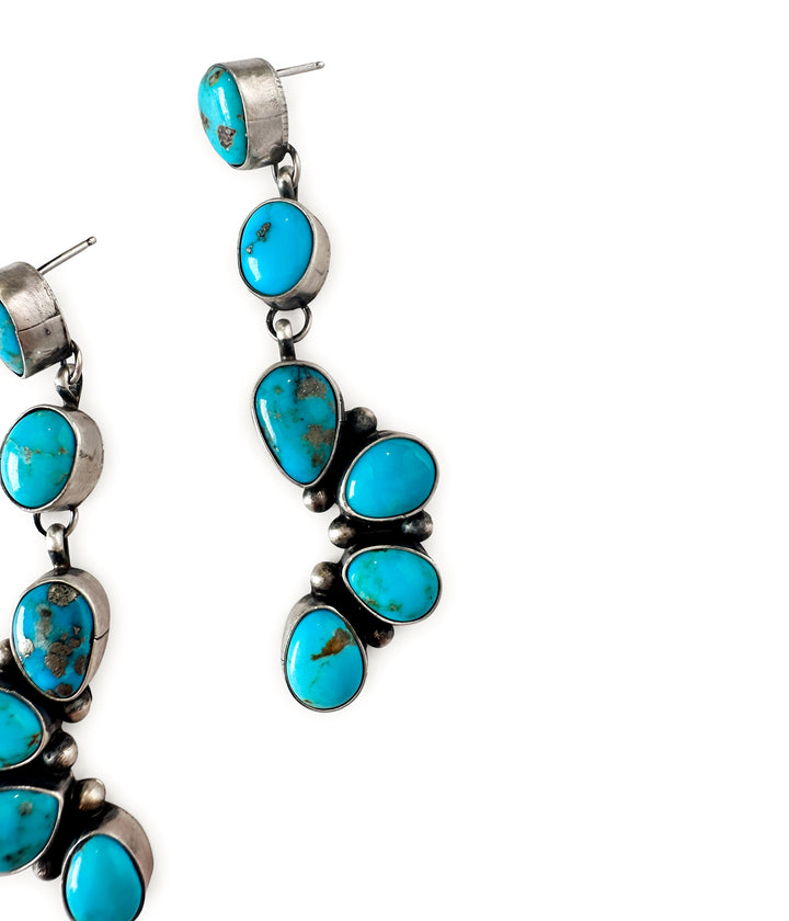 Corrales Authentic Blue Ridge Turquoise Earrings