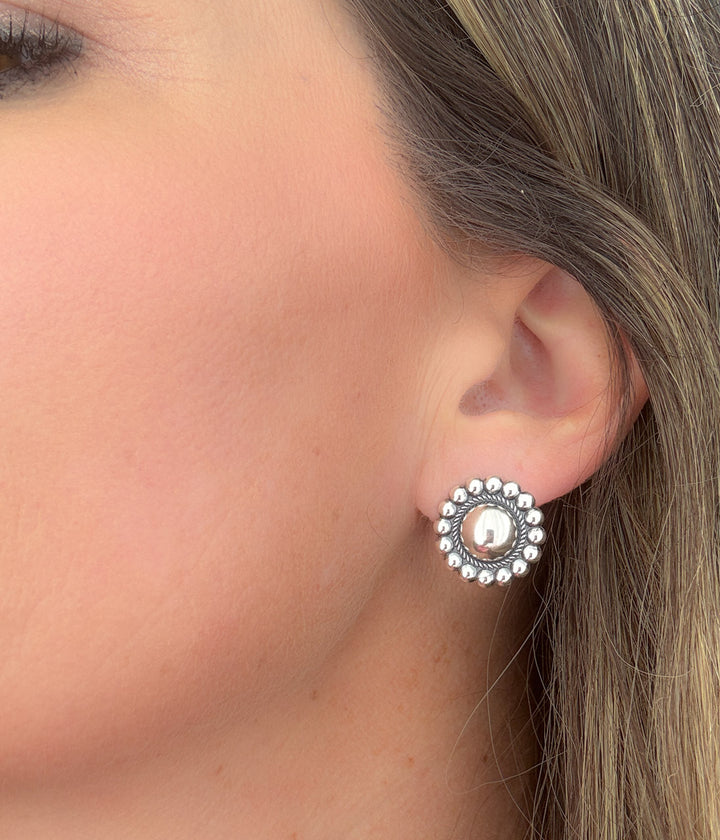 Silver Concho Earrings