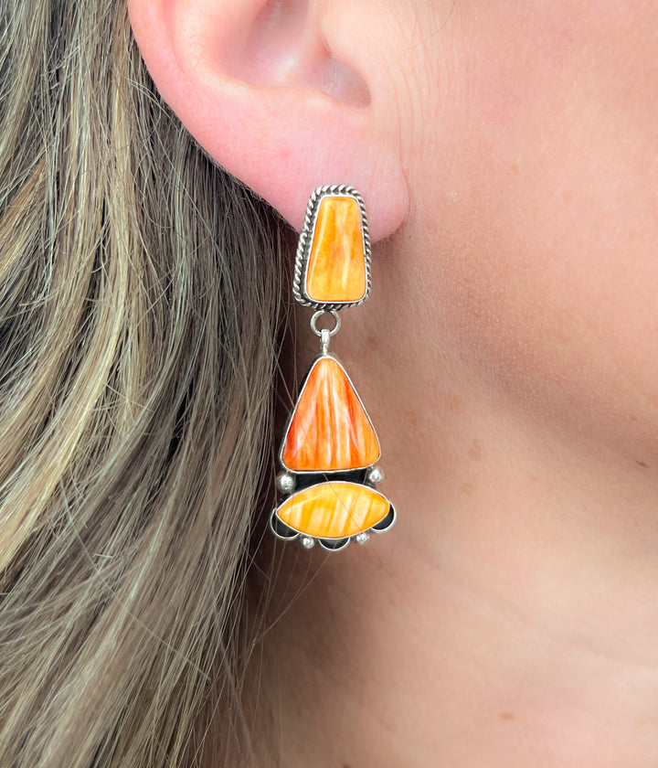 Three Piece Spiny Oyster Earrings