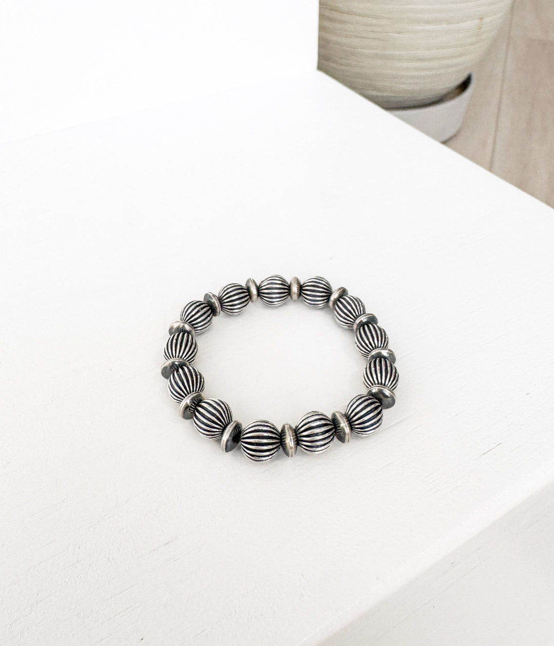 Navajo Melon and Saucer Bead Stretch Bracelet