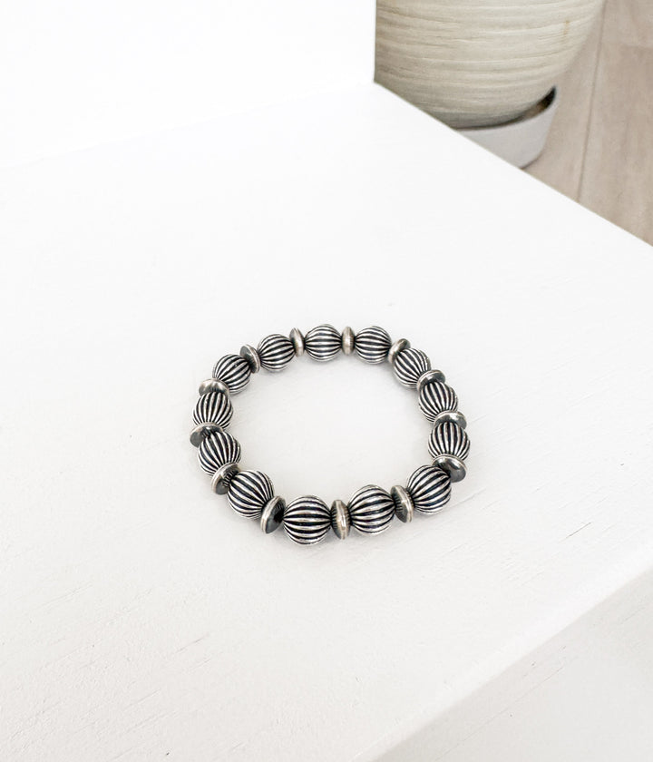 Navajo Melon and Saucer Bead Stretch Bracelet