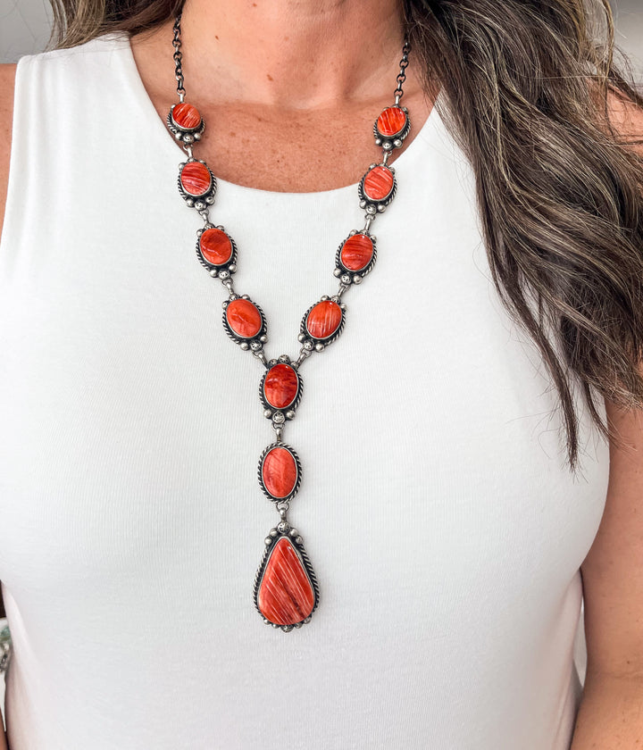 Augustine Largo Spiny Oyster Lariat Necklace