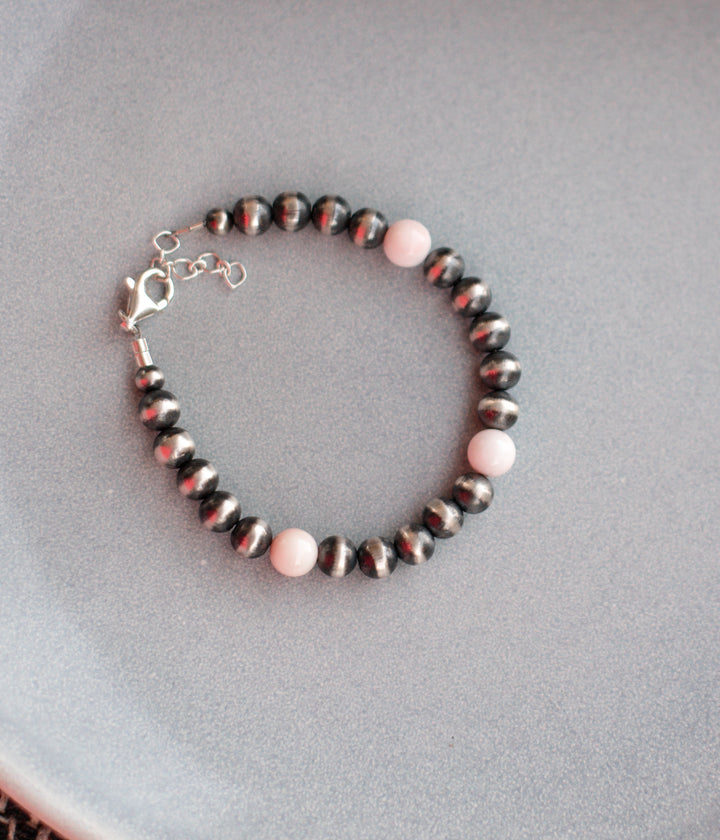 Pink Conch and Navajo Pearl Bracelet