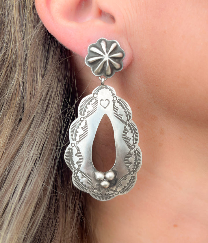 Teardrop Stamped Earrings