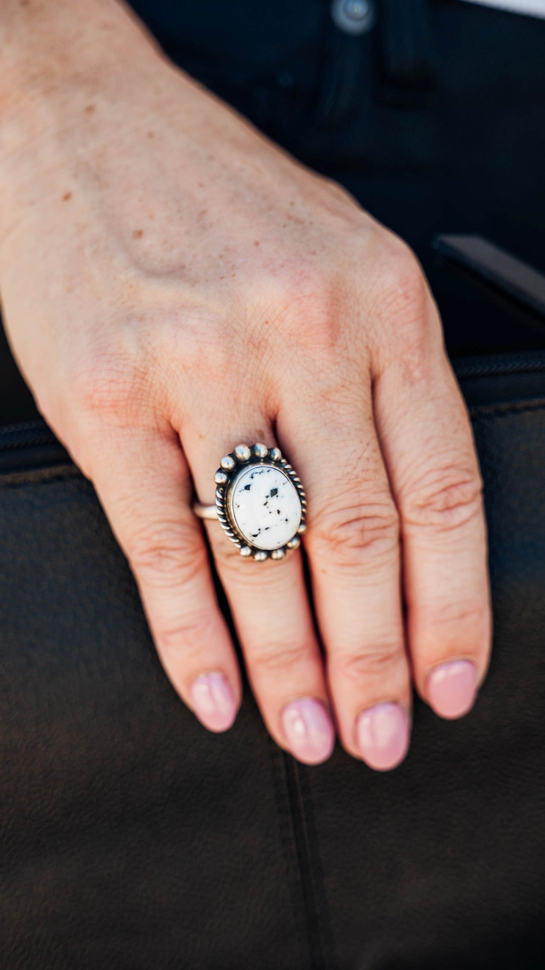 Authentic White Buffalo Adjustable Ring