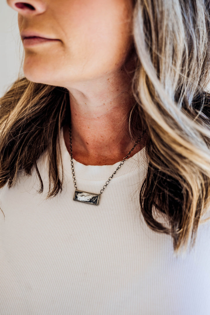 White Buffalo Bar Necklace