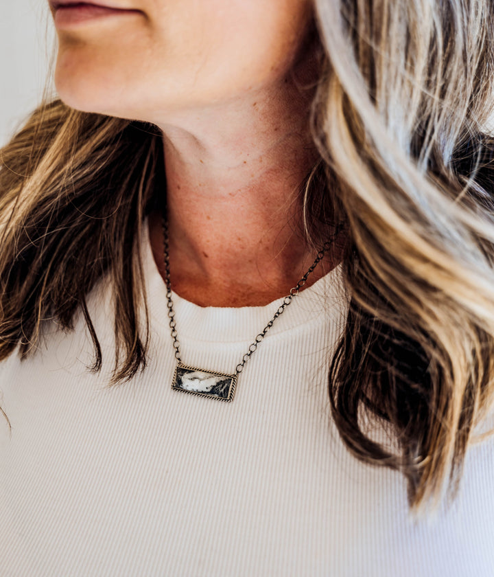 White Buffalo Bar Necklace