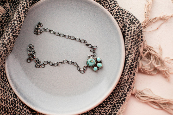 Four Piece Turquoise Cluster Necklace