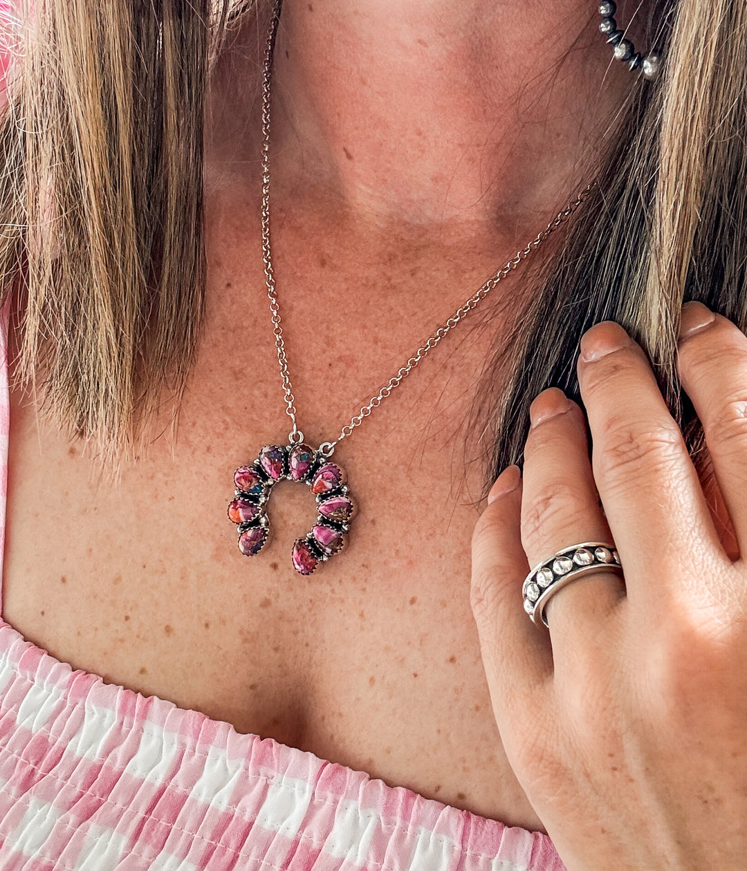 Pink Dahlia Naja Necklace