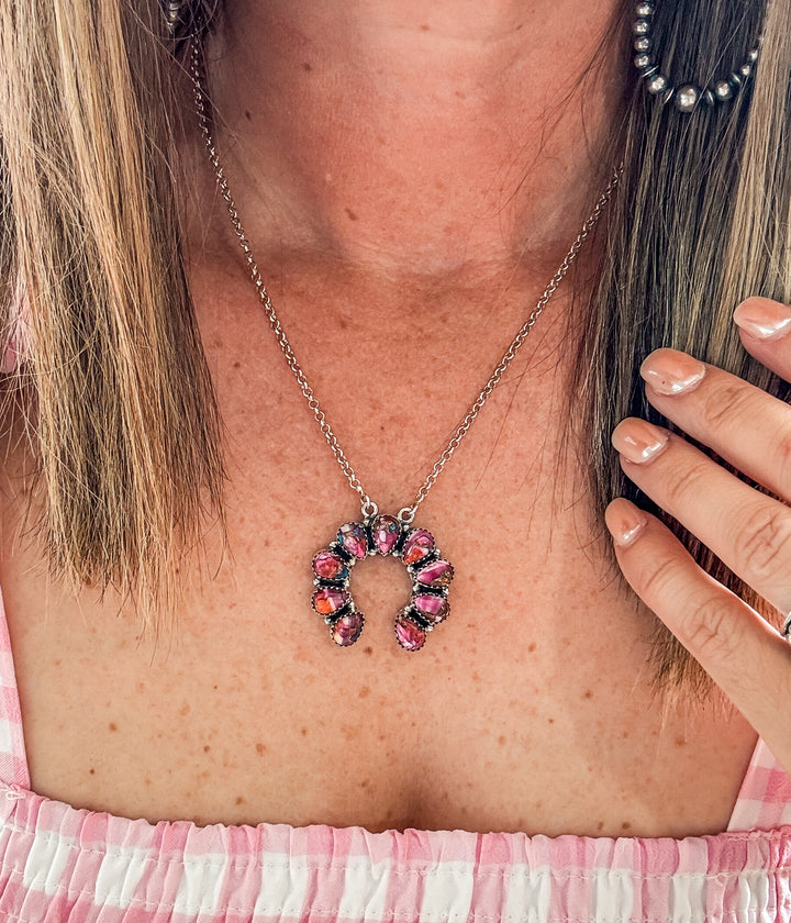 Pink Dahlia Naja Necklace