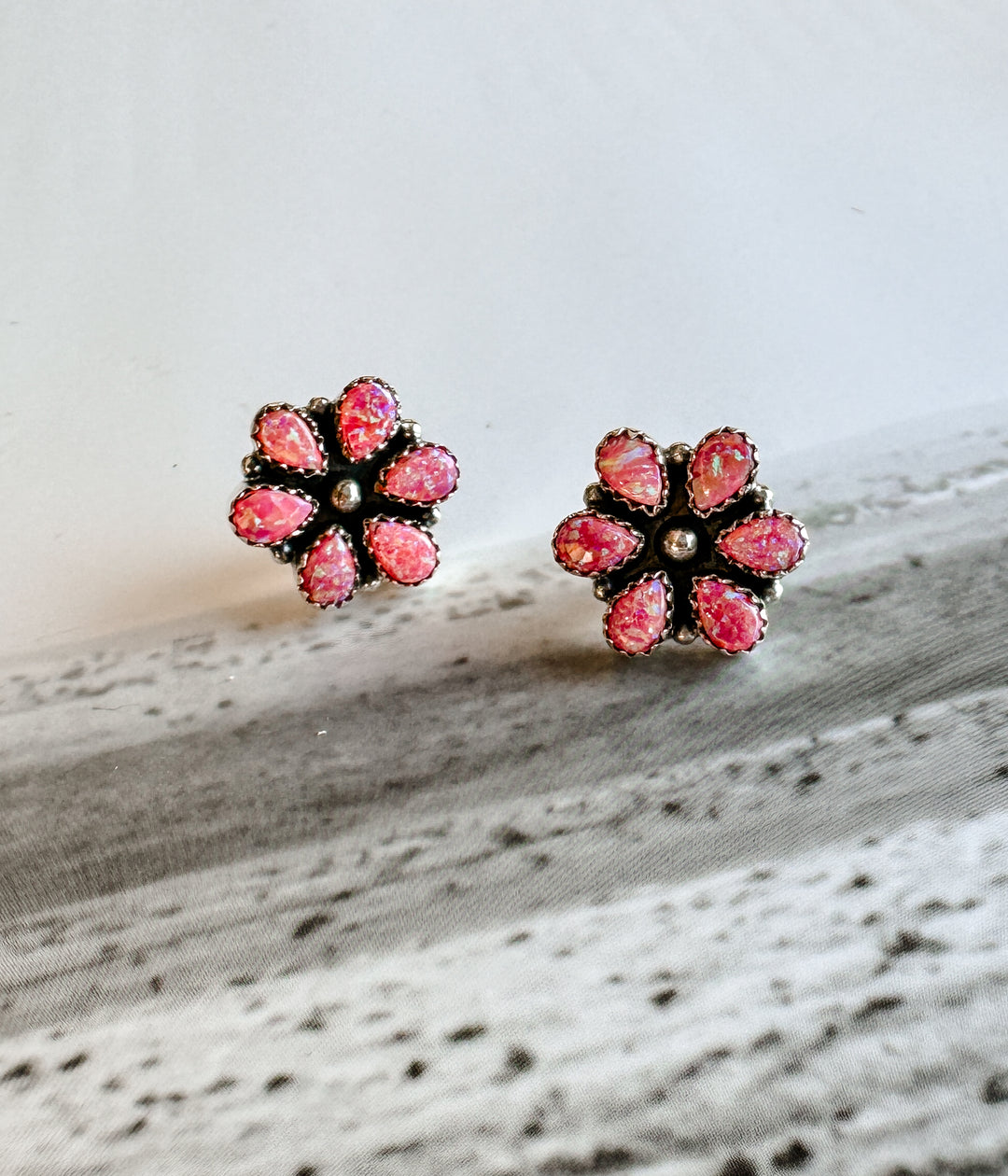 Pink Opal Blossom Earrings