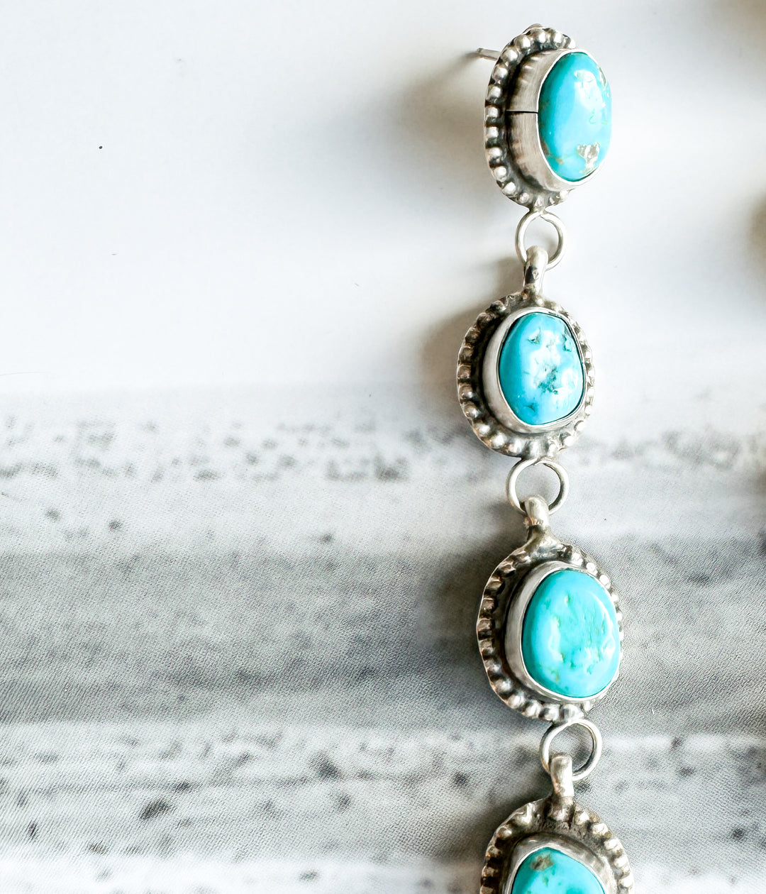 San Lucas Authentic Long Kingman Turquoise Earrings