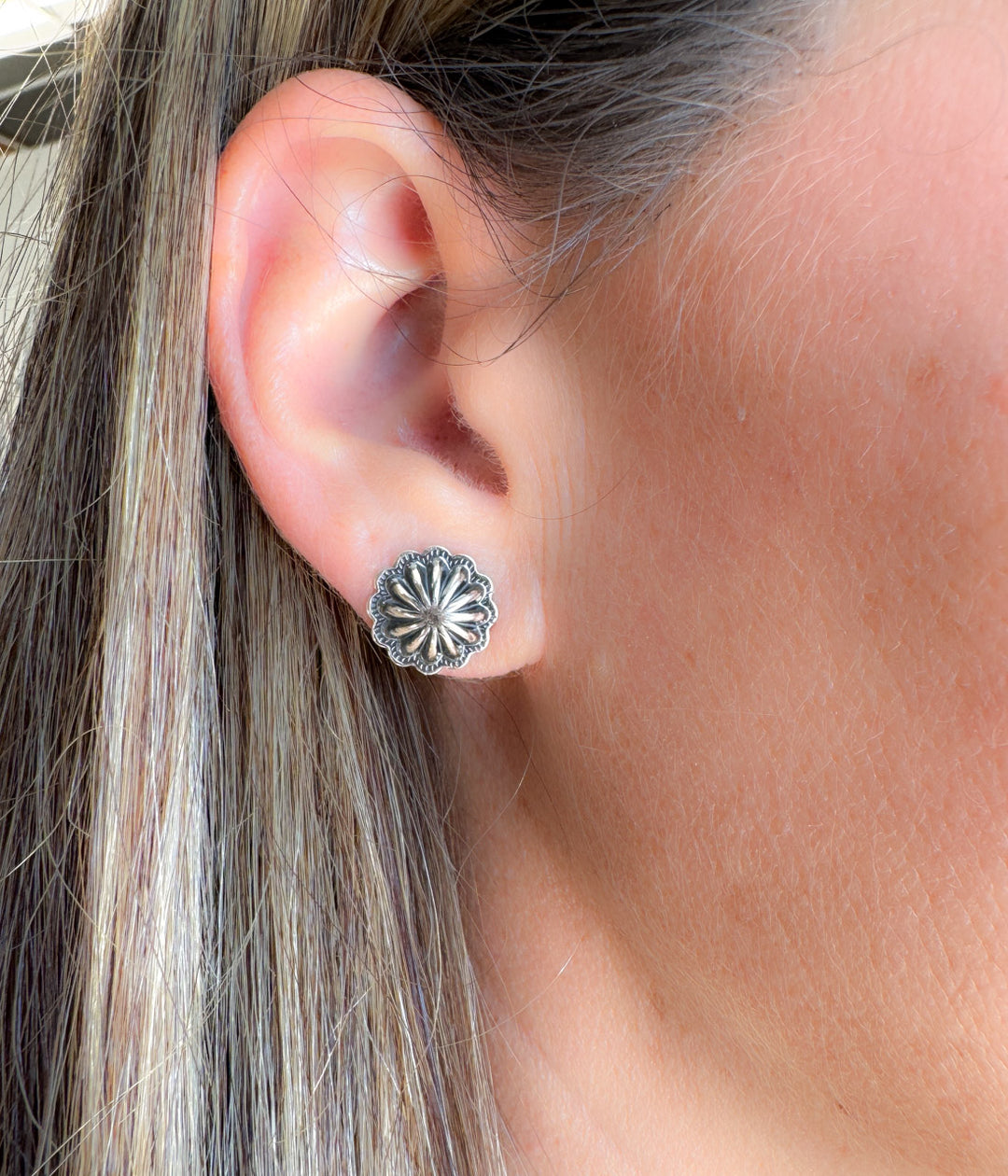 Silver Concho Earrings