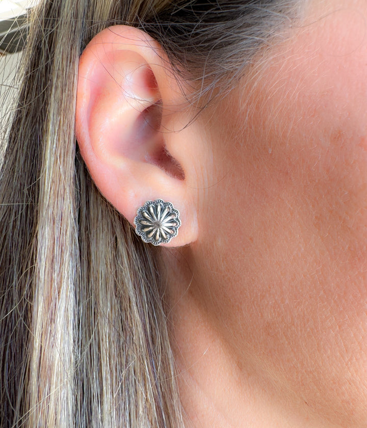 Silver Concho Earrings