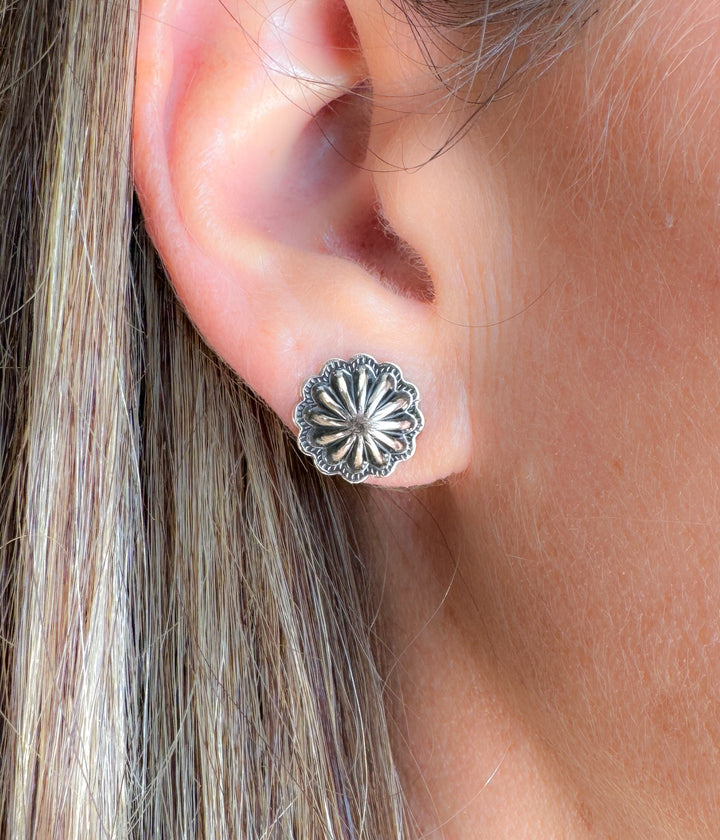 Silver Concho Earrings