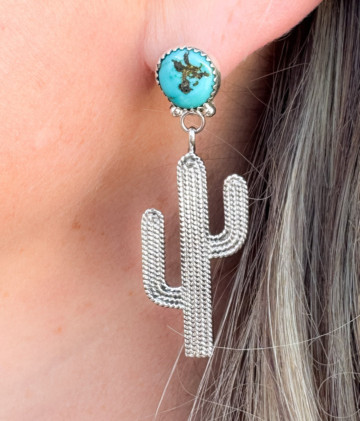 Anne Spencer Kingman Turquoise Cactus Earrings