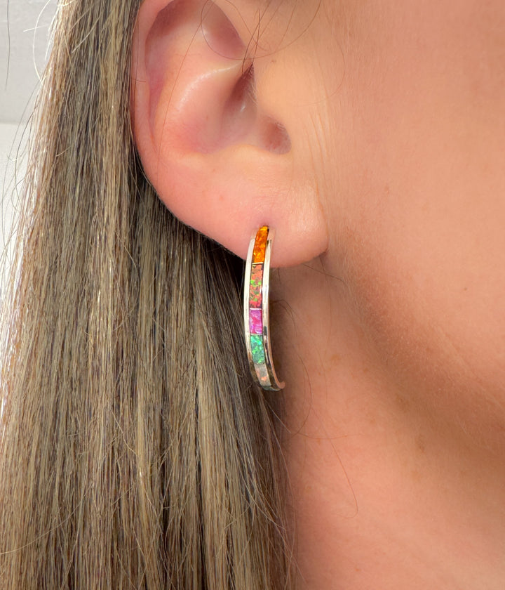 Jamie Johnson Opal Half Hoop Earrings
