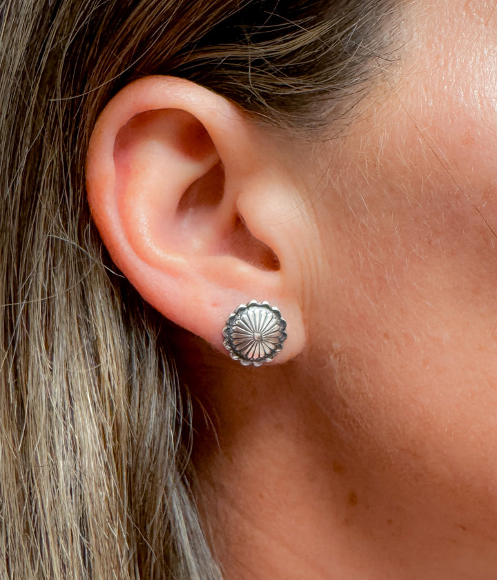 Silver Concho Earrings