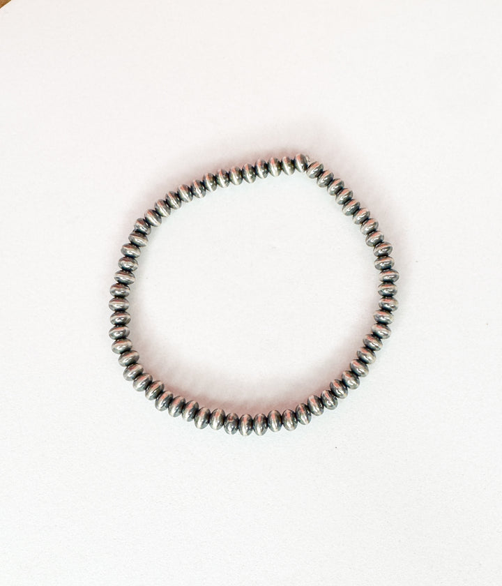4.5mm Authentic Navajo Pearl Saucer Stretch Bracelet