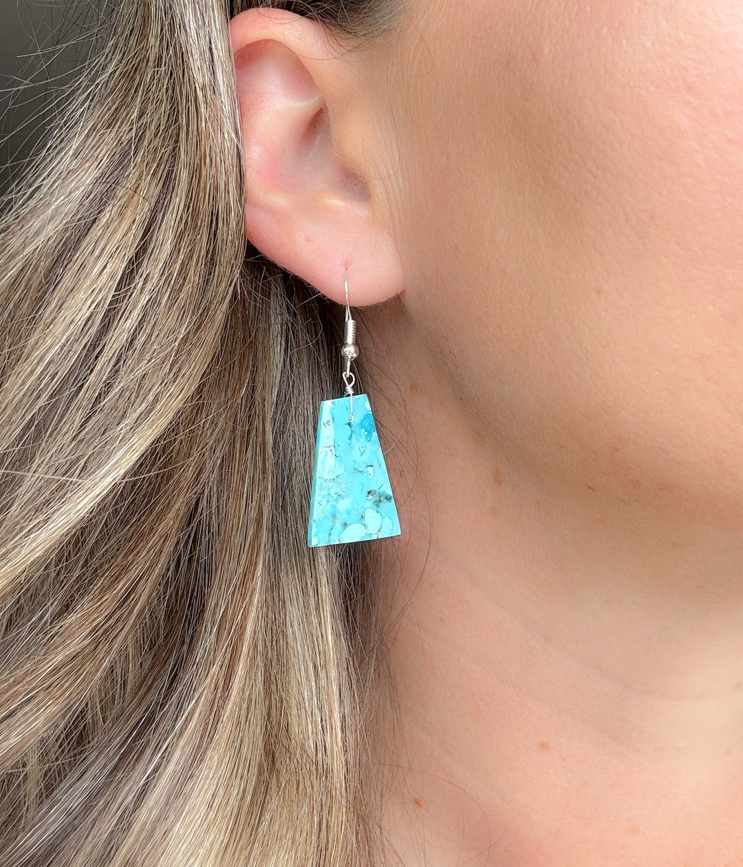 Jameson Pete Kingman Turquoise Slab Earrings