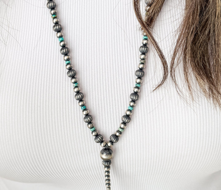 Wildflower Sky Silver and Turquoise Lariat