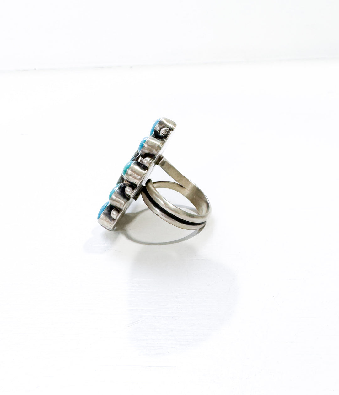 Blackjack & Kingman Turquoise Cluster Ring