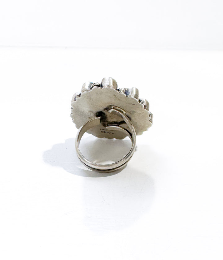 Blackjack & Kingman Turquoise Cluster Ring