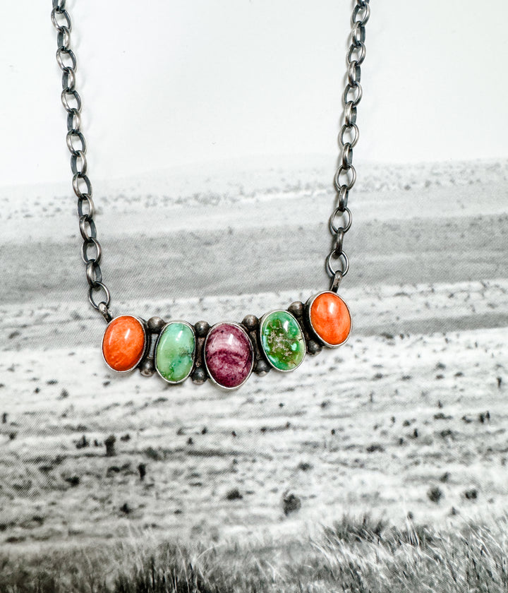 Five Multi Stone Necklace