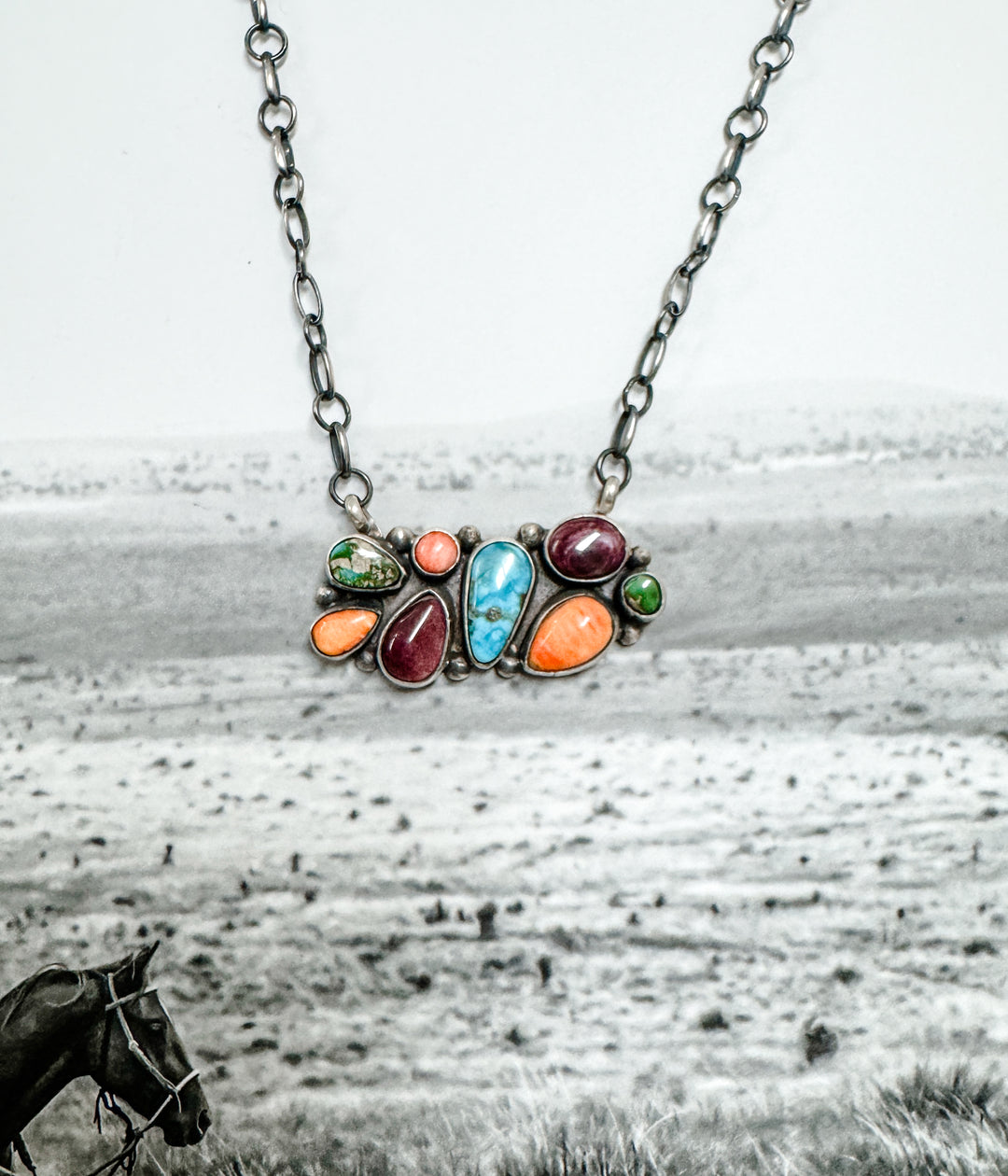 Eight Stone Multi Color Necklace