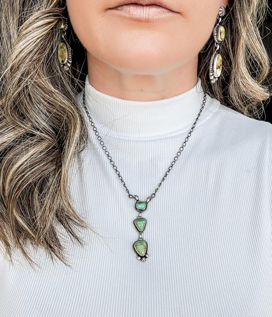 Three Piece Authentic Sonoran Gold Turquoise Necklace