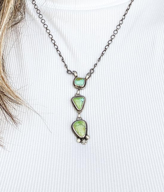 Three Piece Authentic Sonoran Gold Turquoise Necklace